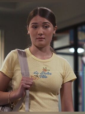 ‘La Dolce Vita’ Embroidered Crop Tee